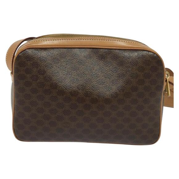 CELINE Macadam Canvas Shoulder Bag Pvc Leather Brown Gold - Picture 3 of 13